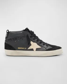 Mid Star Glitter Wave Leather Sneakers