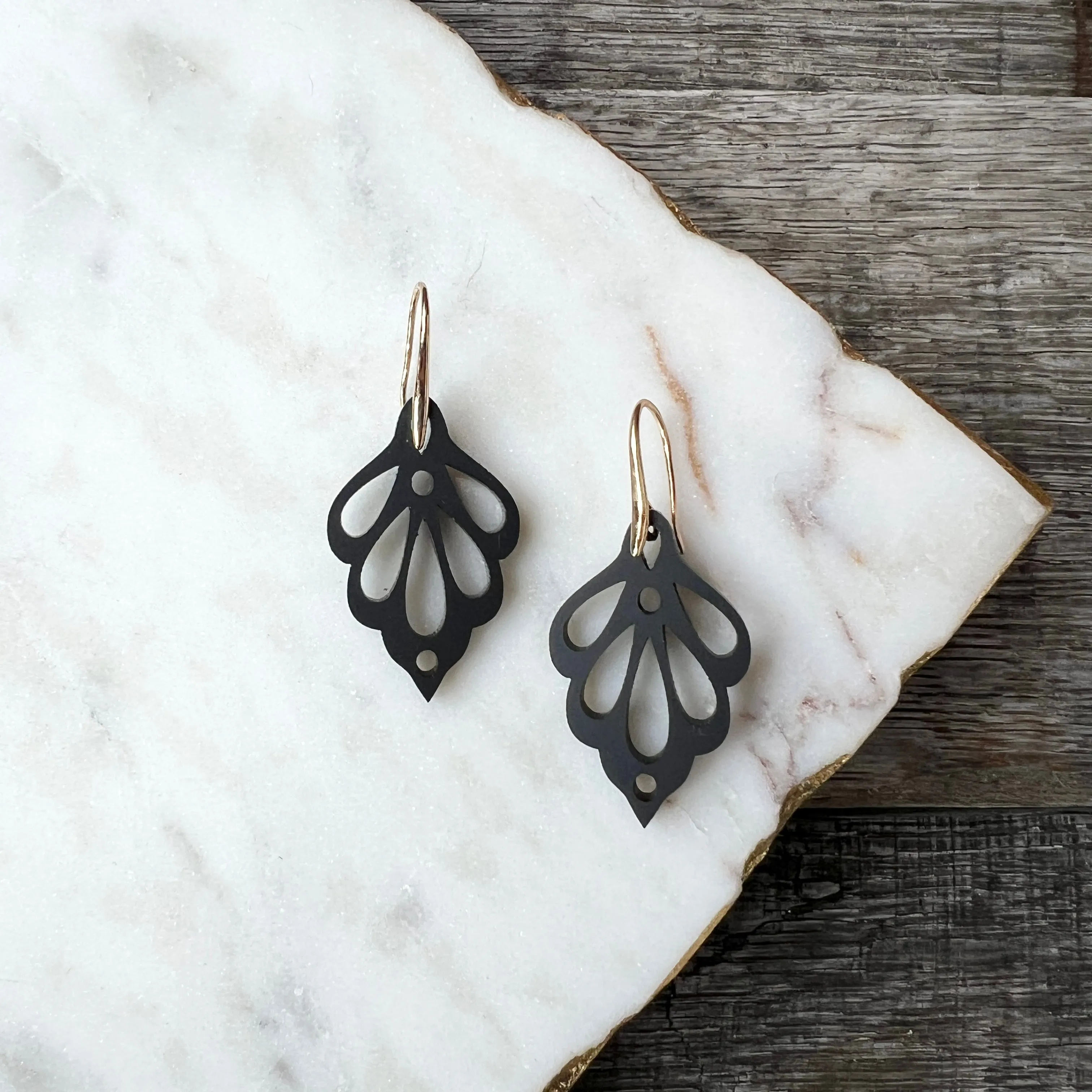 Mini Bella - Matte Black- Acrylic Earrings