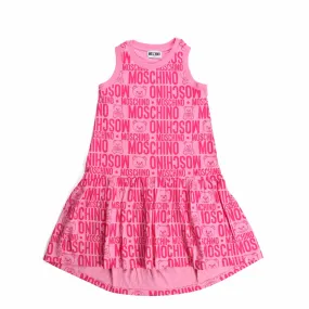 Moschino Logo Pink Dress For Girl