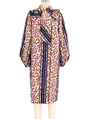 Mr. Blackwell Floral Printed Scarf Tie Dress