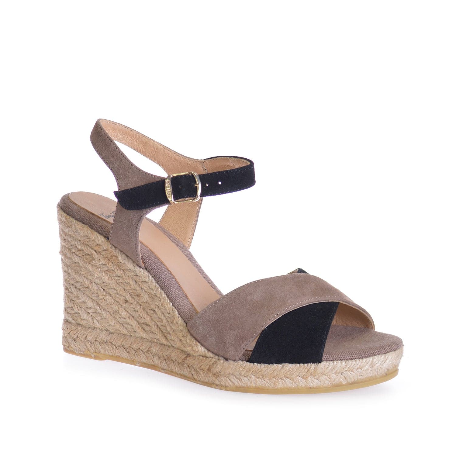 Multicolor Suede Leather Wedge Espadrille for Women - Mar-A