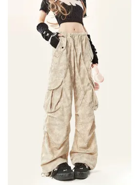 Natural astringent American wasteland style hot girl overalls for women autumn new casual camouflage straight loose wide leg pan