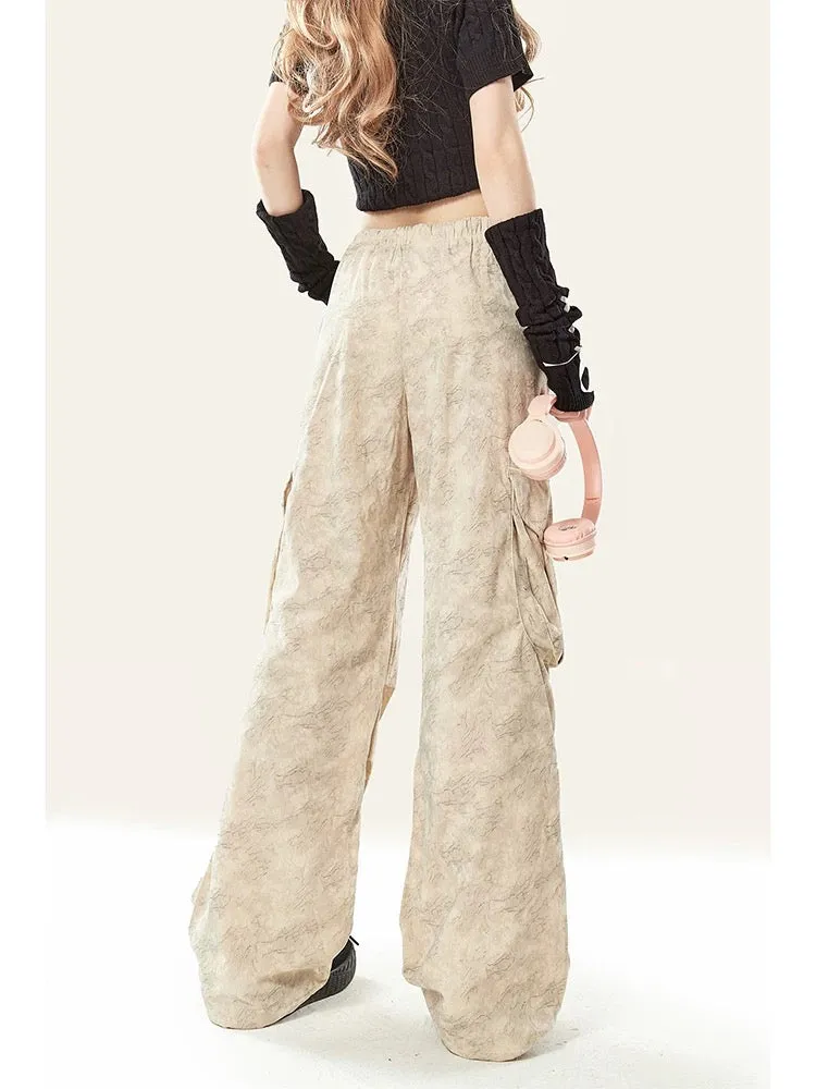 Natural astringent American wasteland style hot girl overalls for women autumn new casual camouflage straight loose wide leg pan