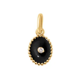 North Star Black resin pendant, Yellow Gold