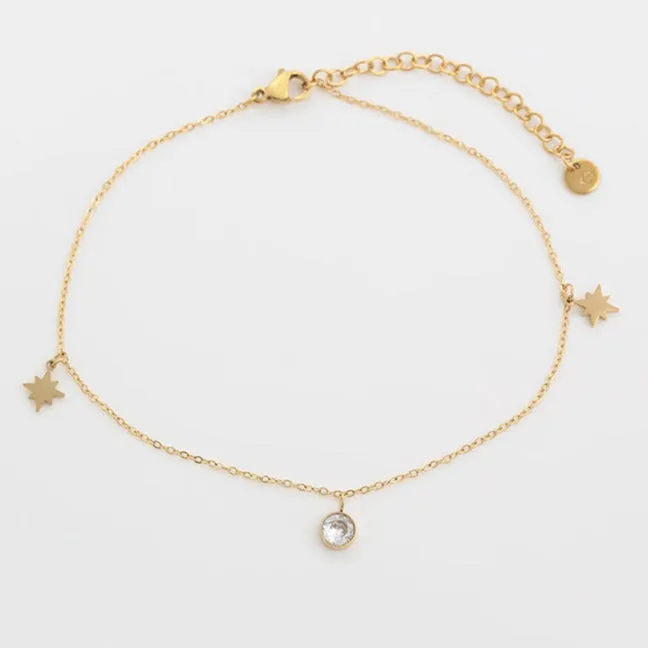 North Star Charm Dainty Anklet