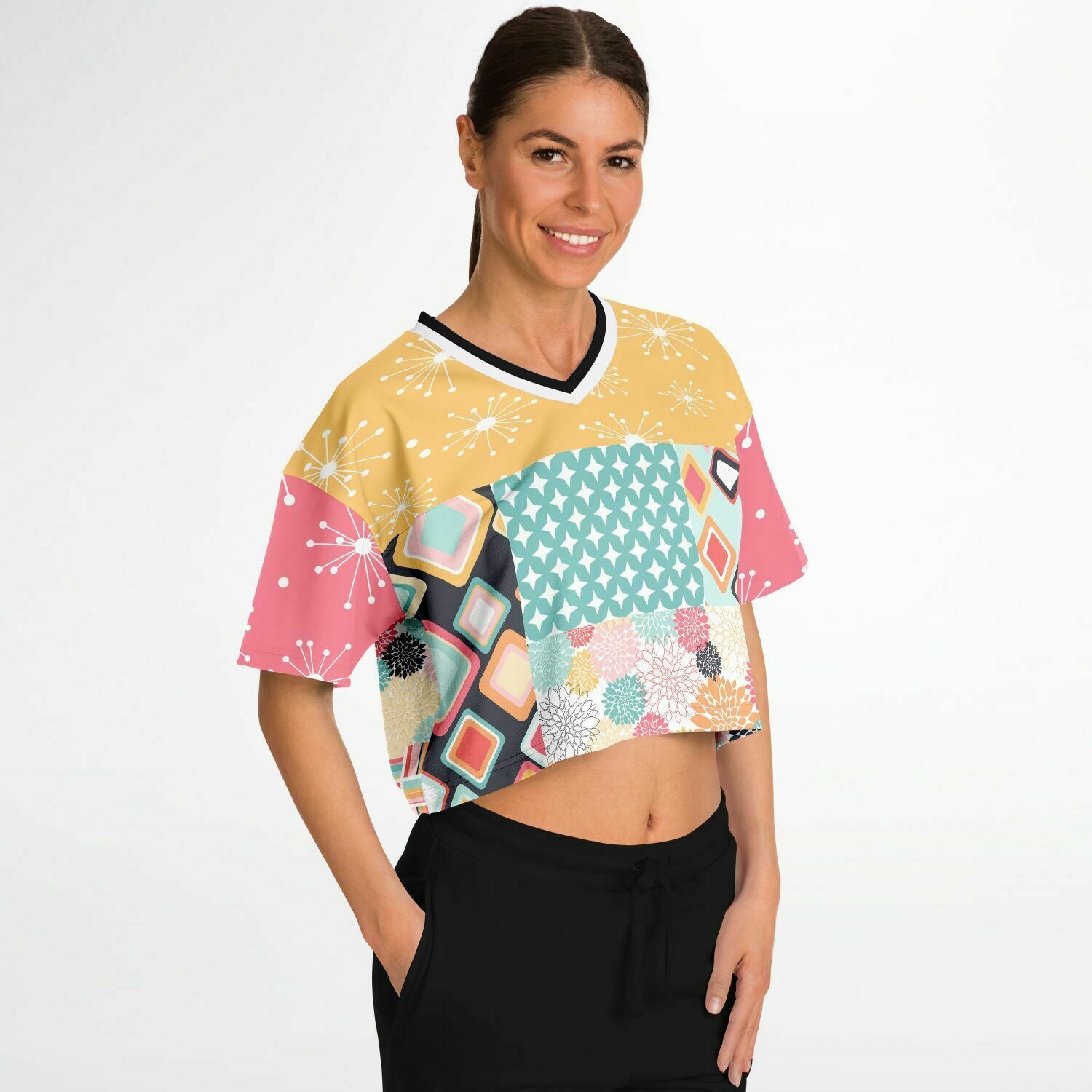 Old Miami Geo Patchwork Crop Jersey