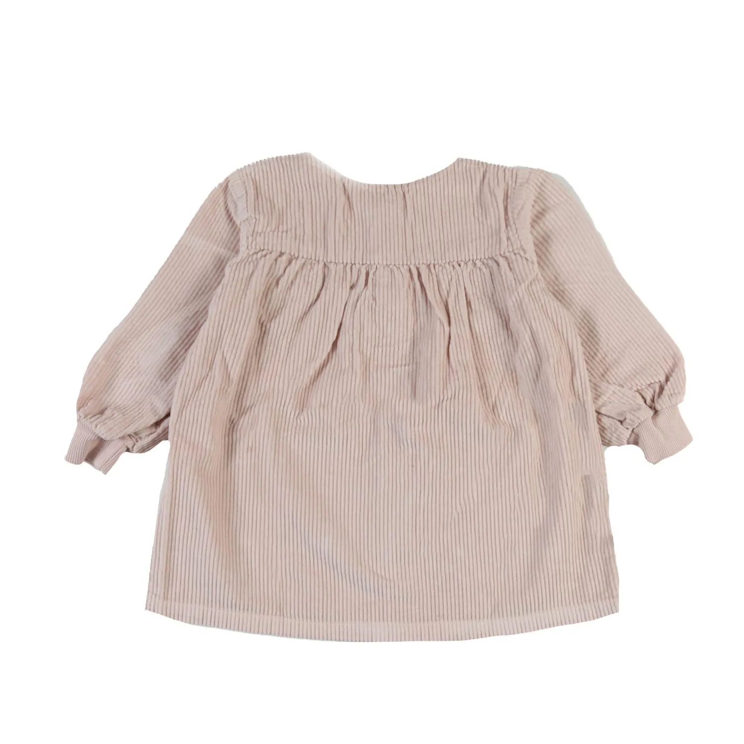 One More In The Family Silke Nude Pink Corduroy Dress For Baby Girls