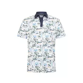 ORIGINAL PENGUIN BEACH CLUB PRINT POLO BRIGHT WHITE