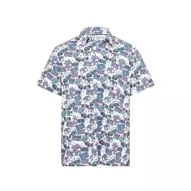 ORIGINAL PENGUIN HERITAGE BOOMBOX PRINT POLO BRIGHT WHITE