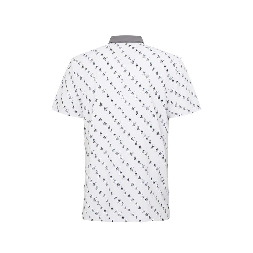 ORIGINAL PENGUIN SS SWINGING PETE NOVELTY PRINT BRIGHT WHITE