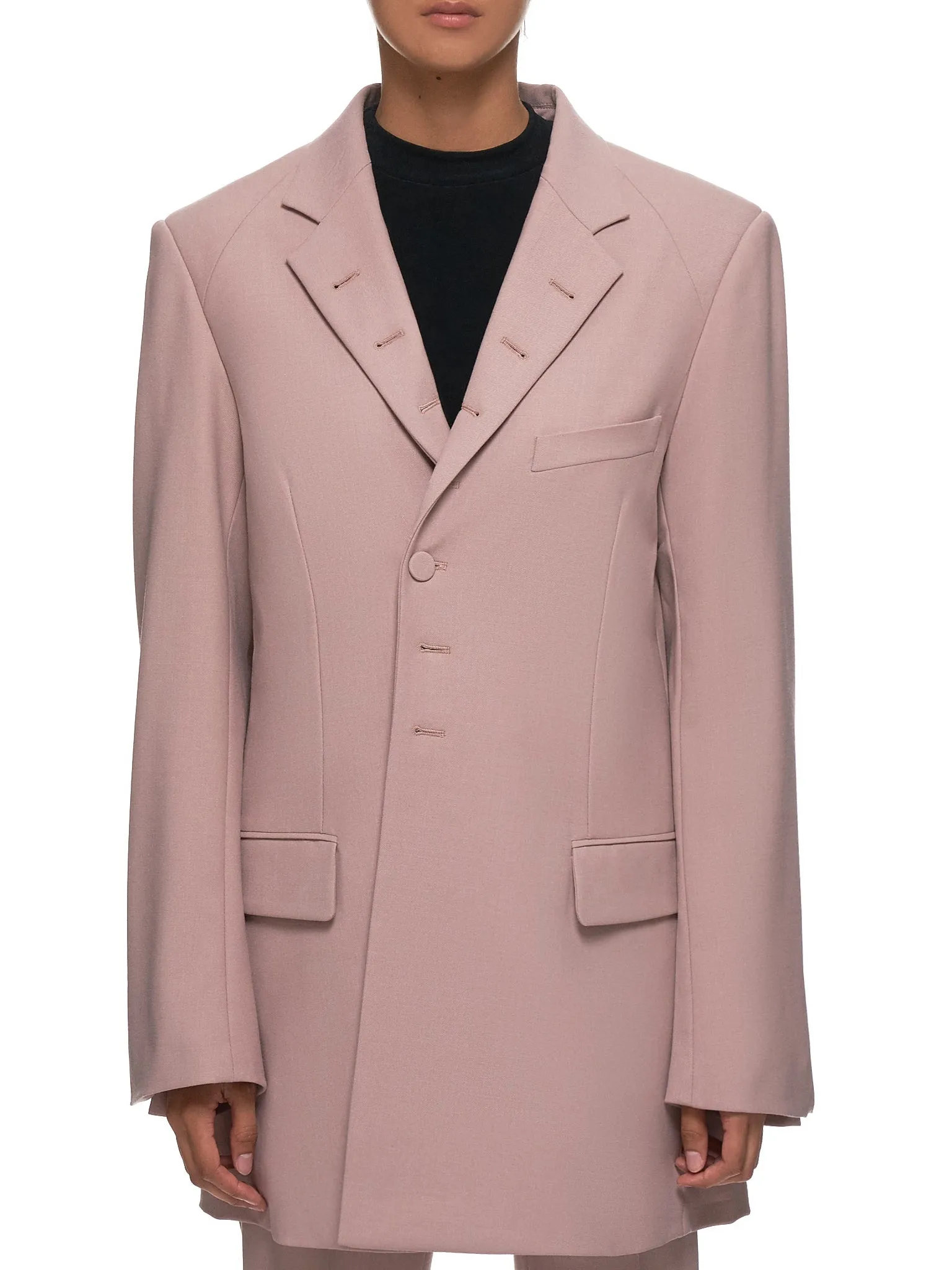 Oversized Button Hole Blazer (R5CA42-WM-ASH-PINK)