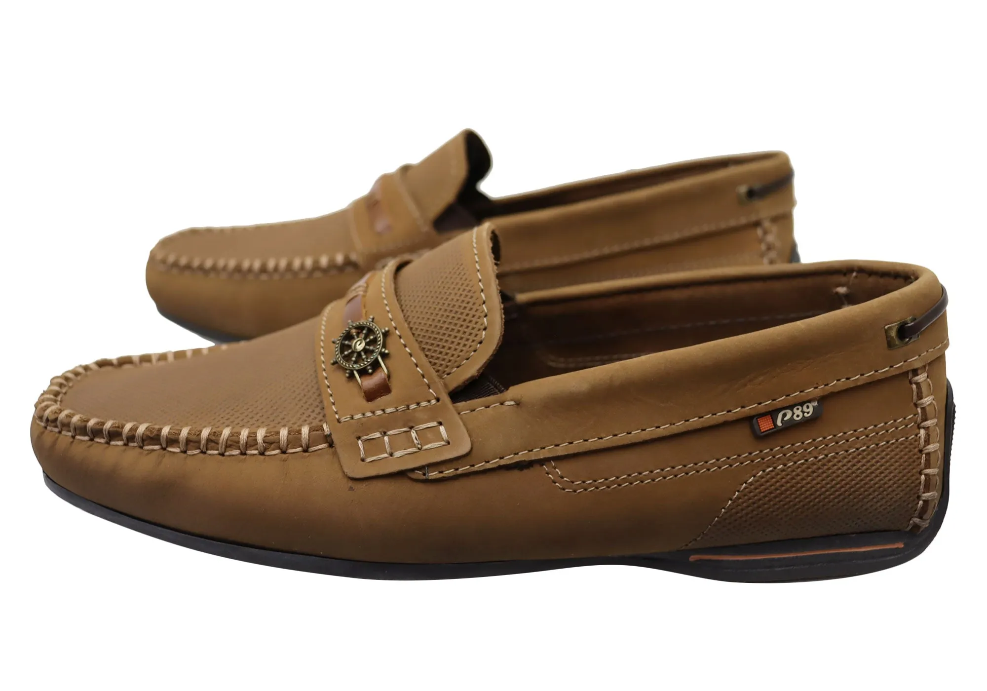 Pegada Cove Mens Comfortable Leather Loafers Shoes Made In Brazil