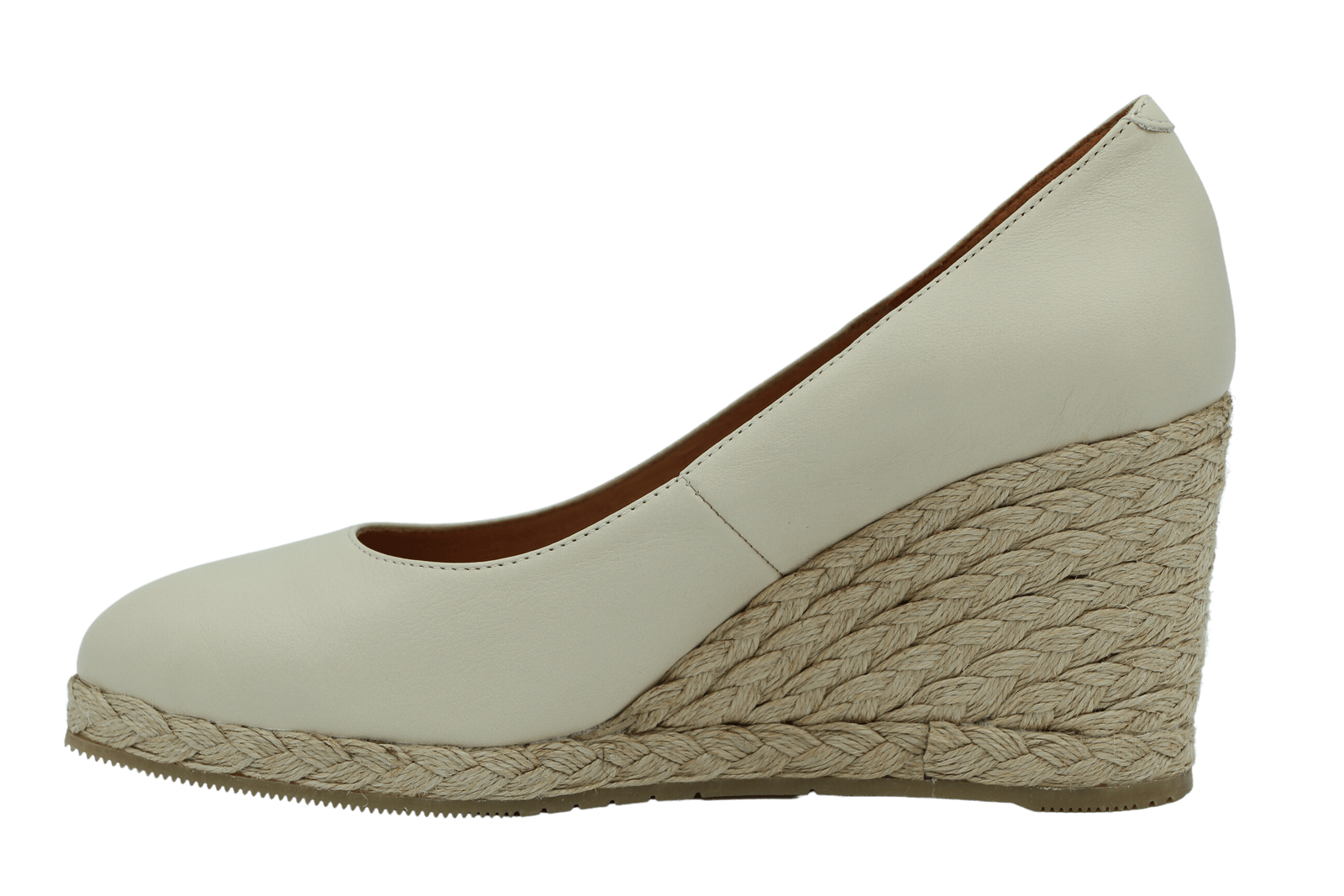 PINAZ Off white  Leather Wedge Espadrille Shoe