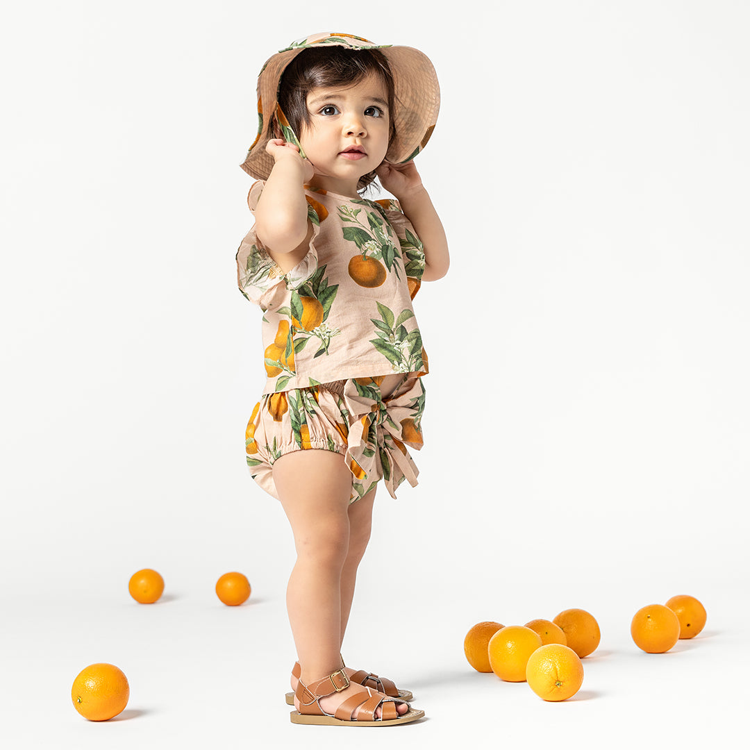 Pink Chicken Baby Girls Abigail 2-Piece Set - Pink Botanicals Oranges