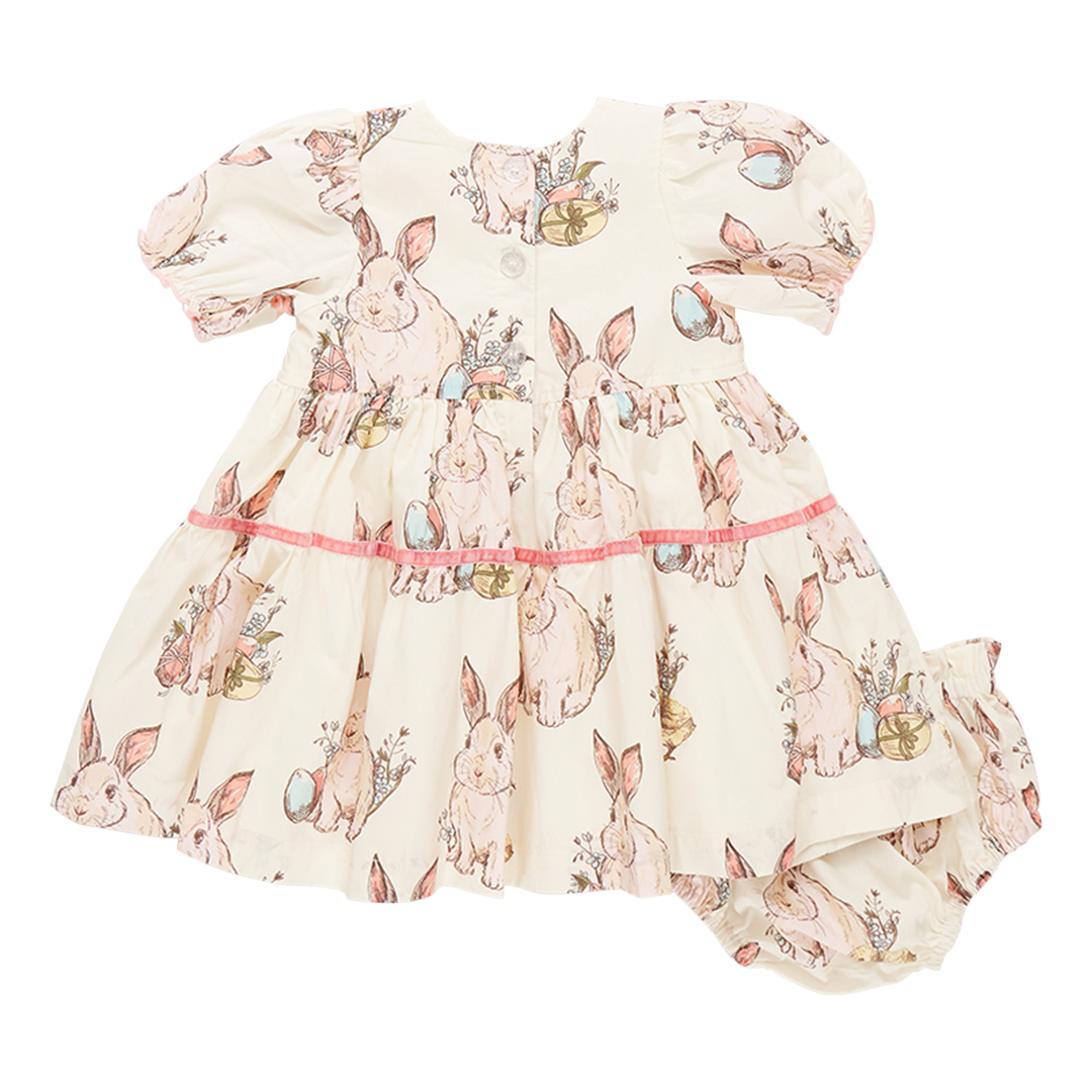 Pink Chicken Baby Girls Maribelle Dress Set - Bunny Friends