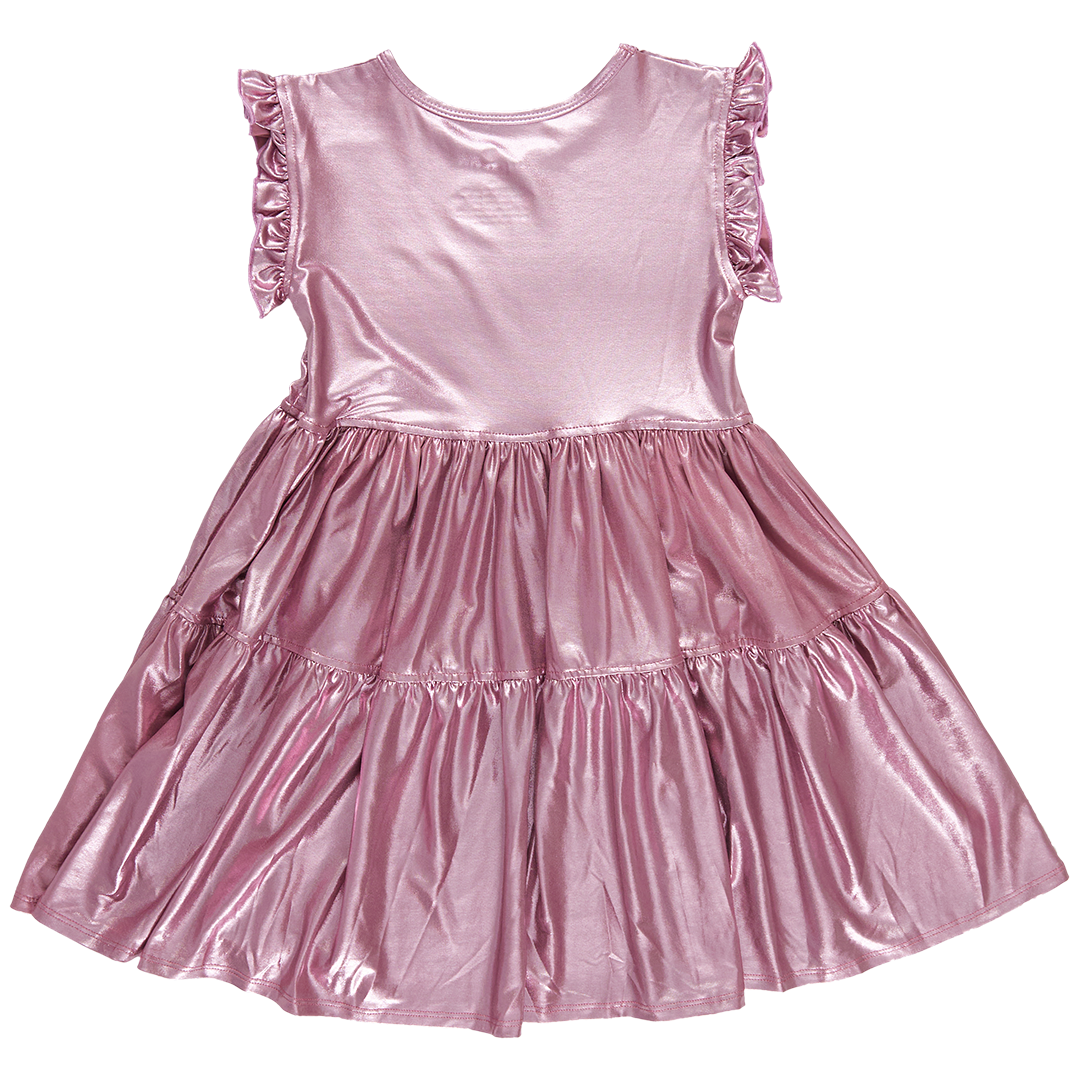 Pink Chicken Girls Polly Dress - Light Pink Lame