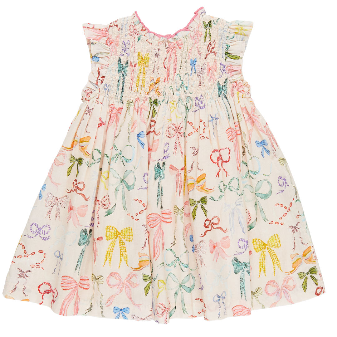 Pink Chicken Stevie Dress - Watercolor Bows