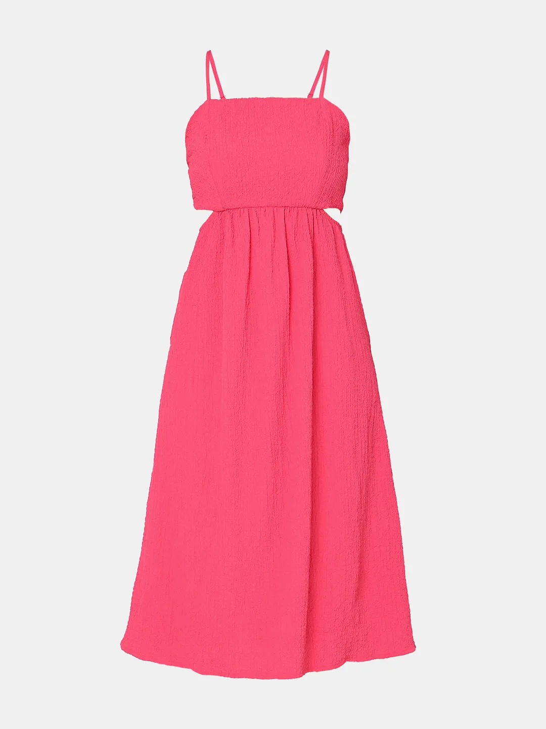 Pink Cut-Out Midi Dress