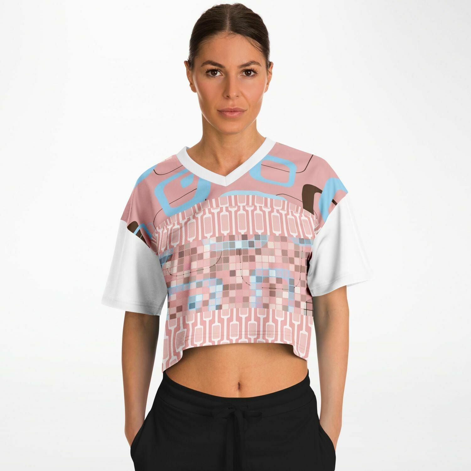 Pink Geo Crop Jersey