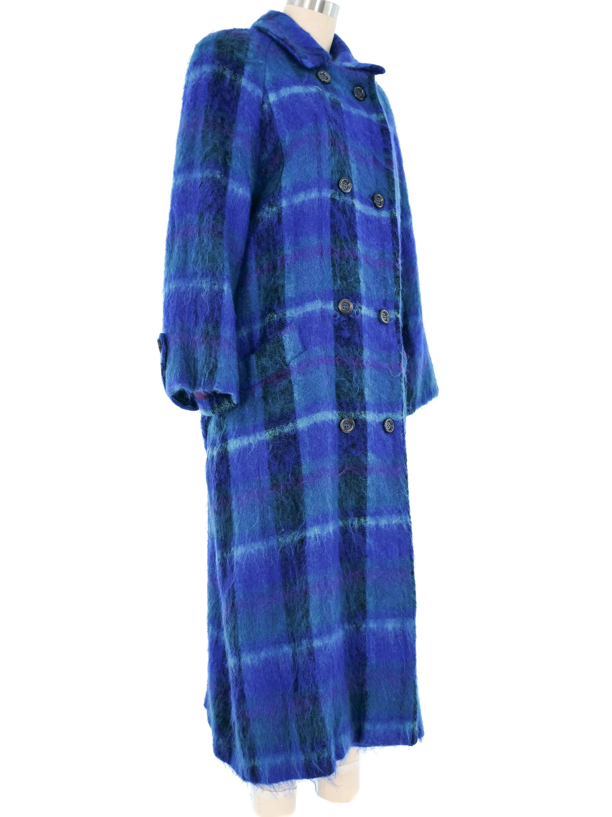 Plaid Wool Maxi Coat