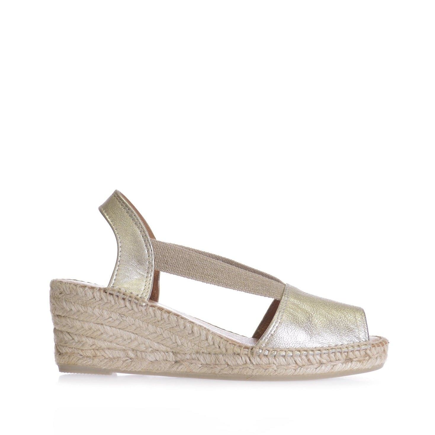 Plain Leather Wedge Espadrille for Women - Teide-P