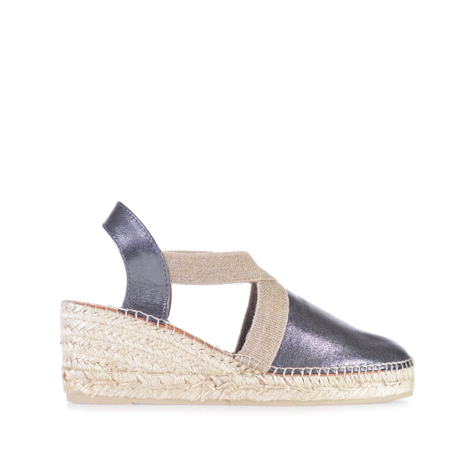 Plain Leather Wedge Espadrille for Women - Tossa