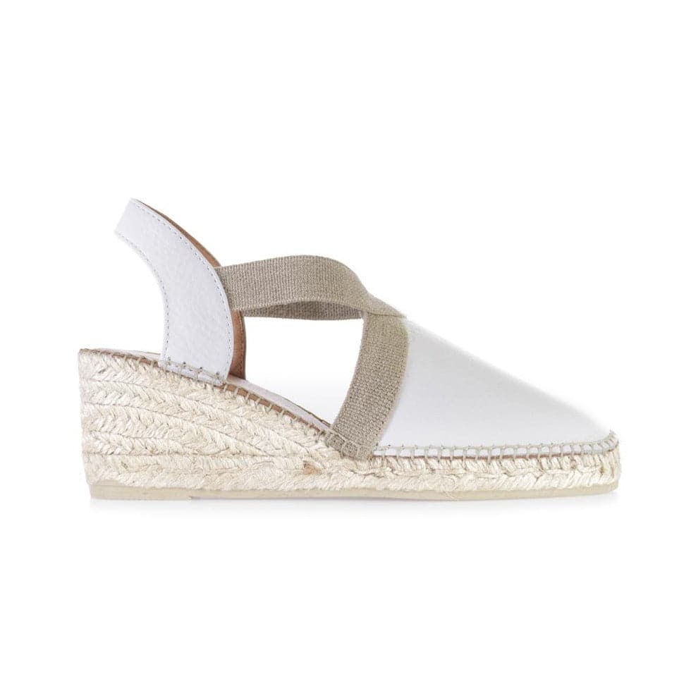 Plain Leather Wedge Espadrille for Women - Tossa