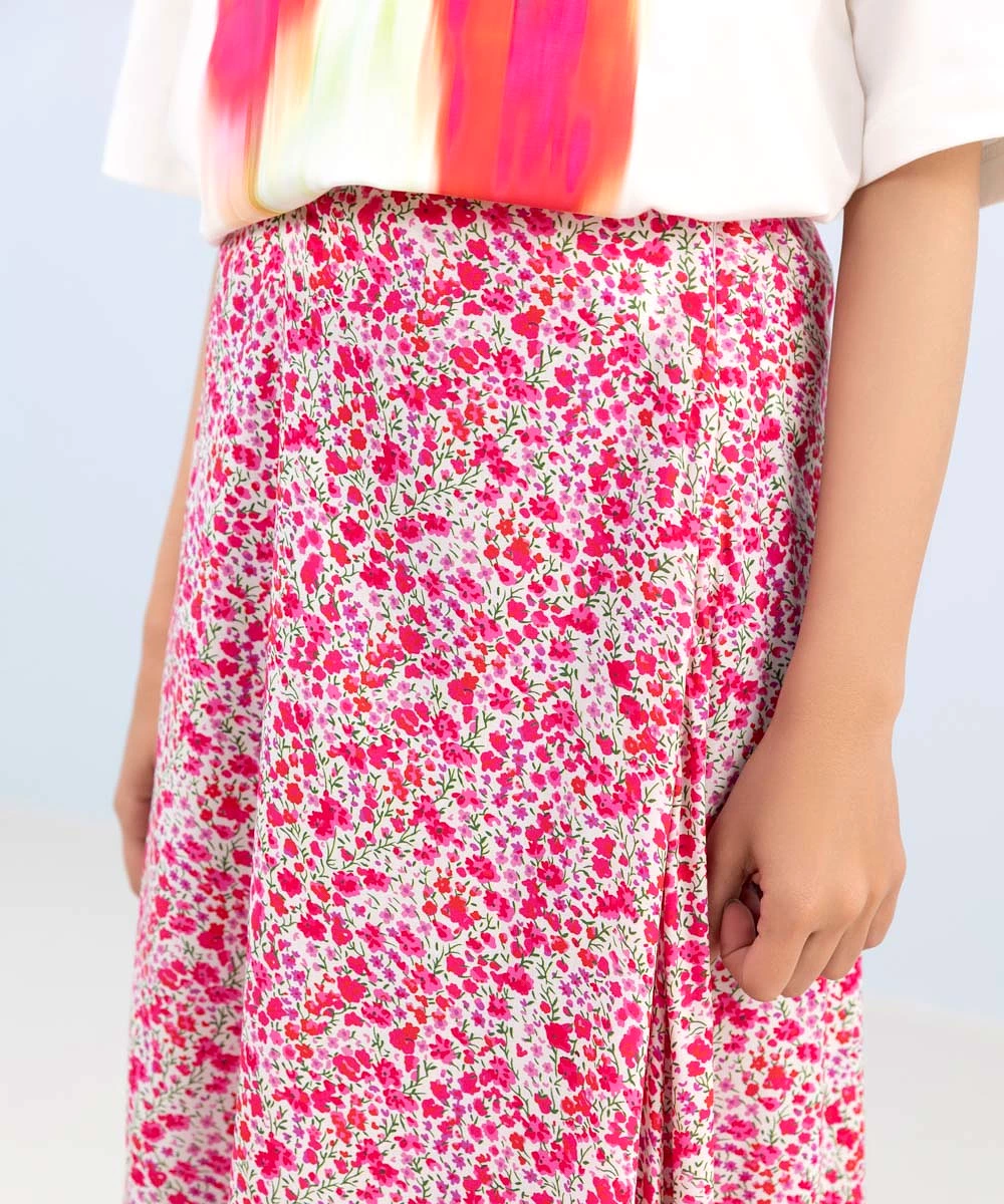 Printed Flowy Skirt