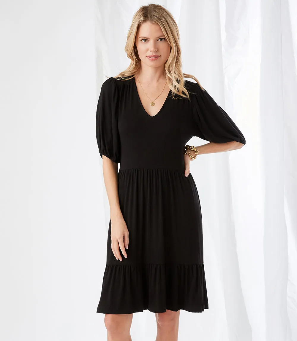 Puff Sleeve Tiered Dress