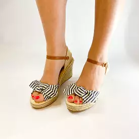 Queue espradrille striped slingback wedge