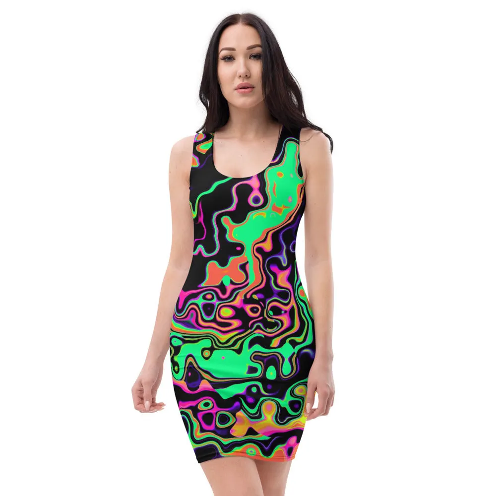 Radioactive Spill Bodycon Dress