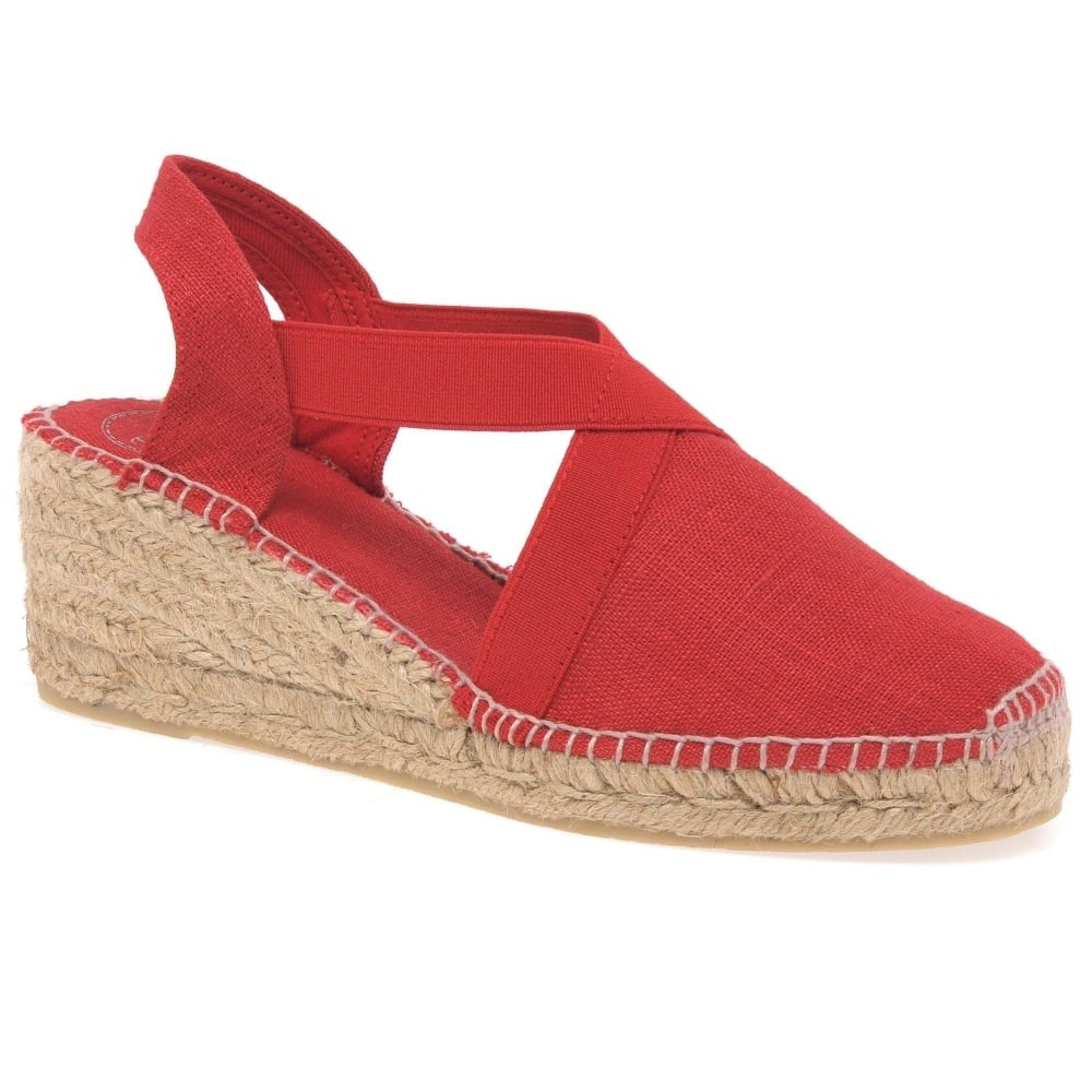 Red wedge espadrille