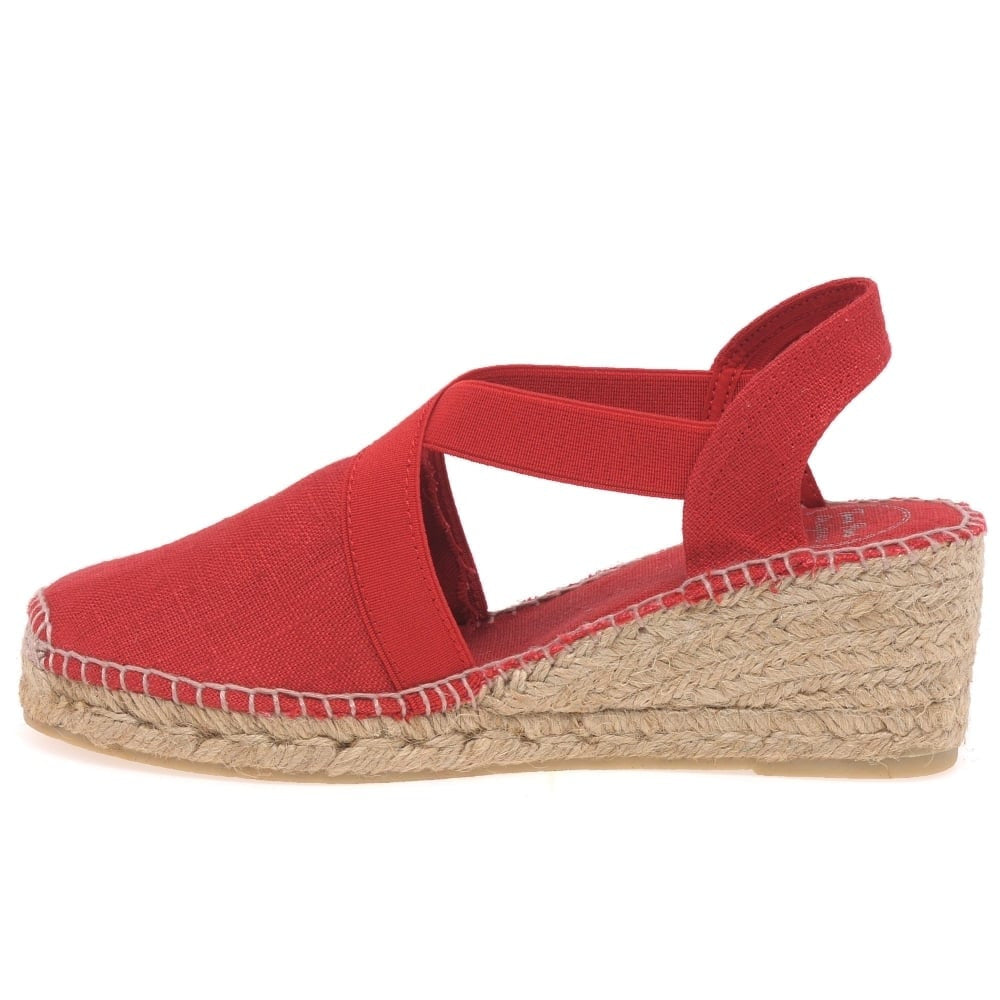 Red wedge espadrille