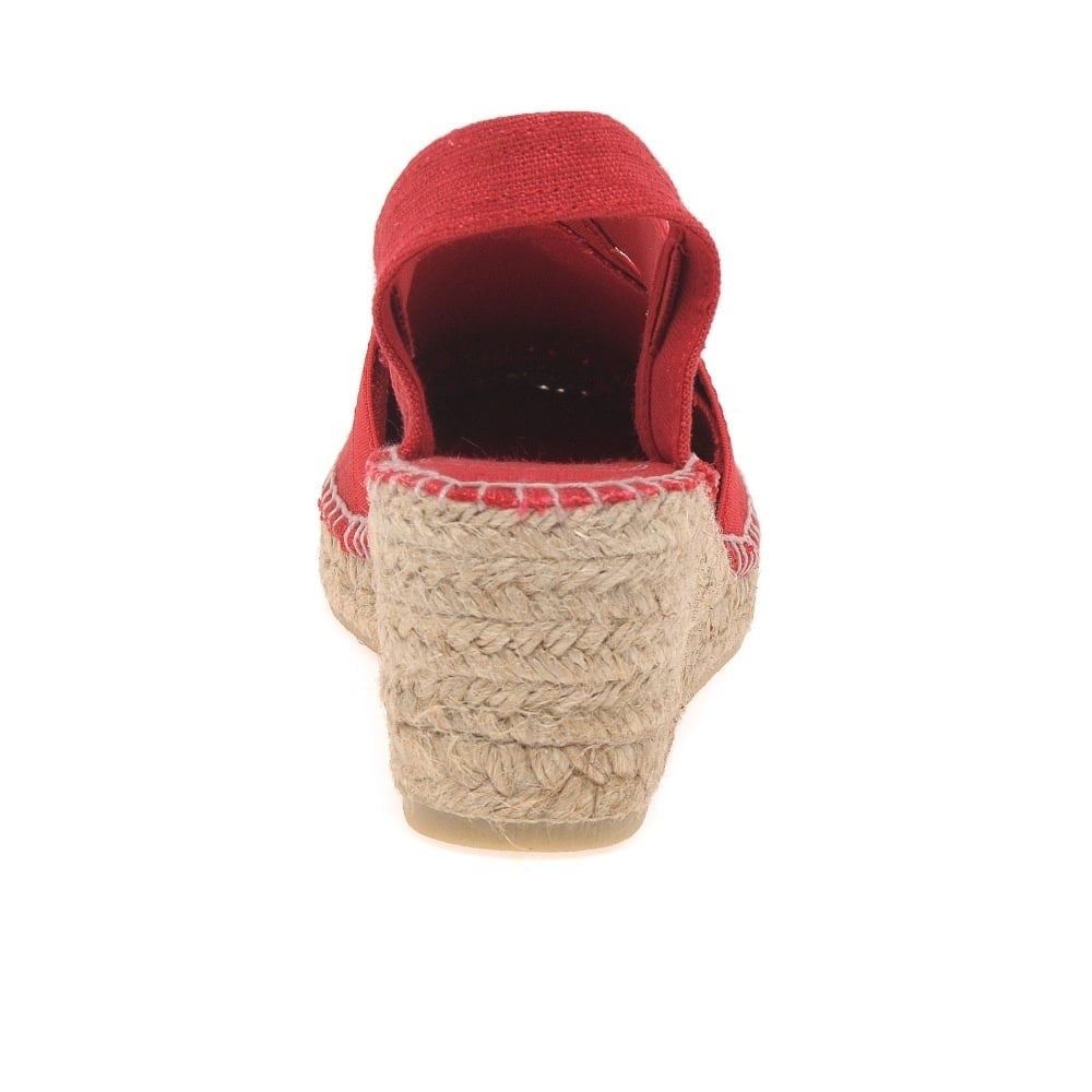 Red wedge espadrille