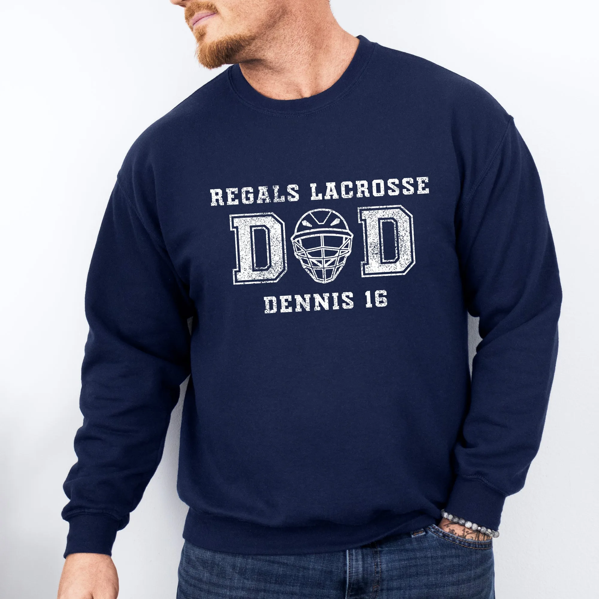 Regals Lacrosse Distressed Varsity - Personalized LNSW-202 CREWNECK/HOODIE