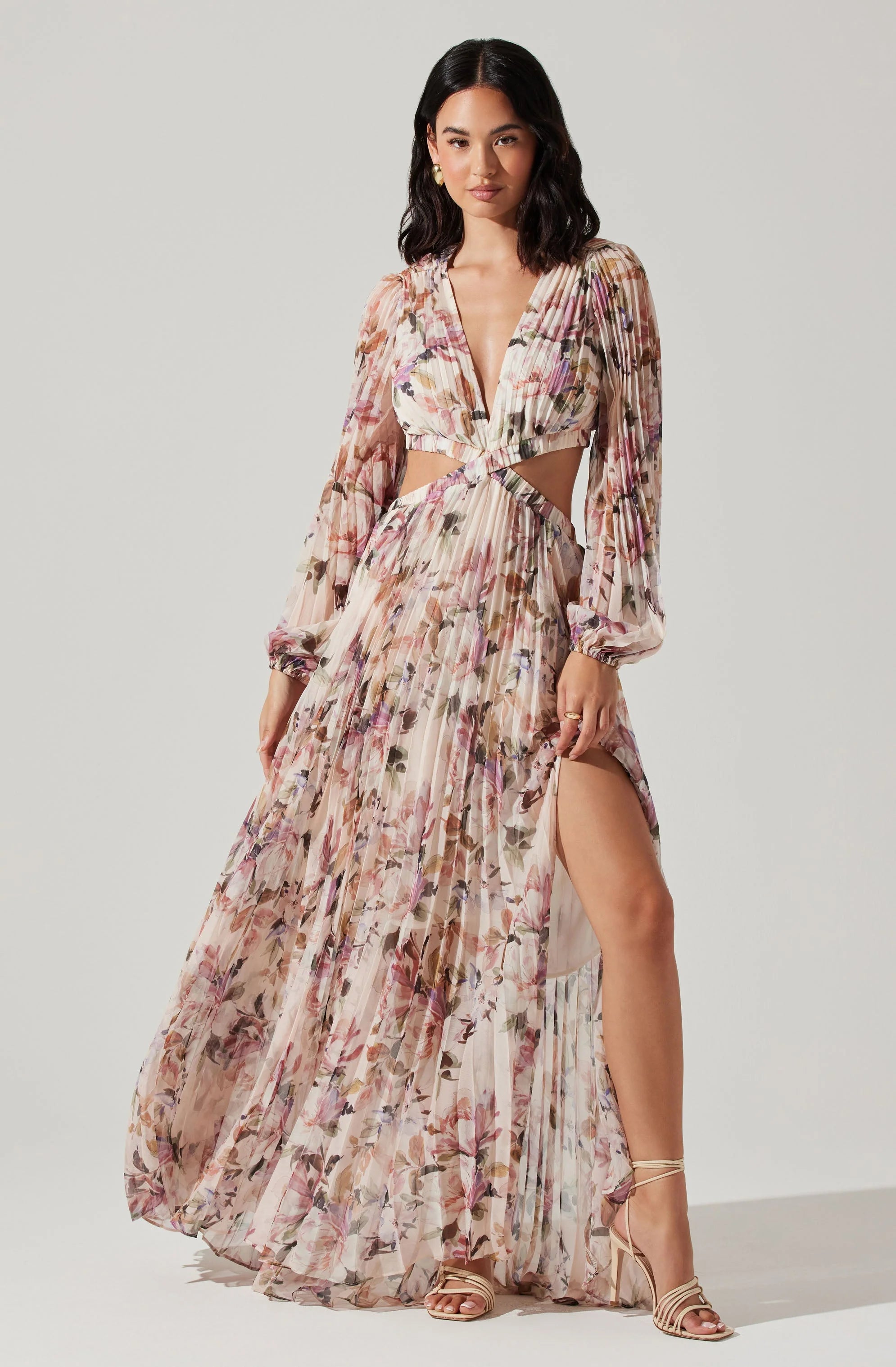 Revery Cutout Long Sleeve Maxi Dress