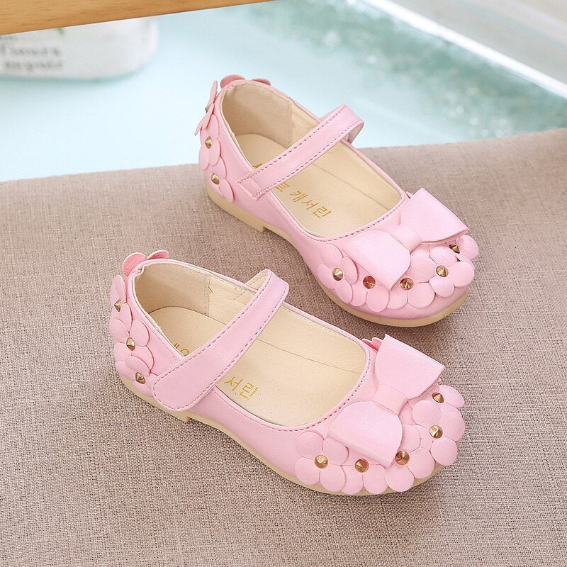 Rhinestone Flower Bow Shoes