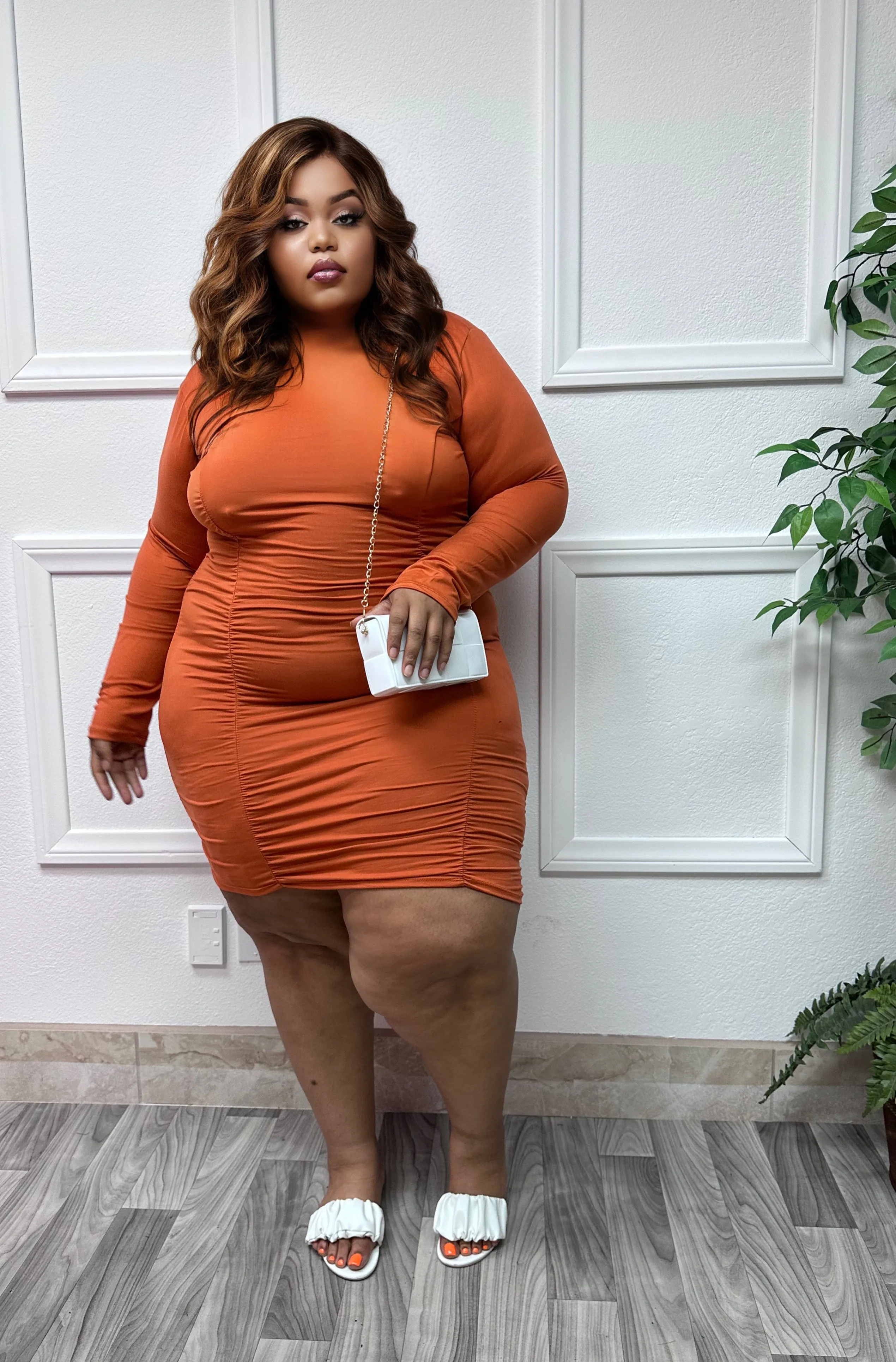 Rust Jane + Size Bodycon Dress