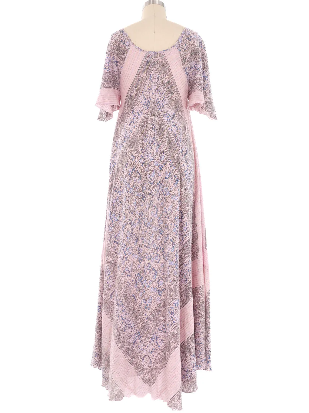 Scarf Print Cotton Caftan Dress