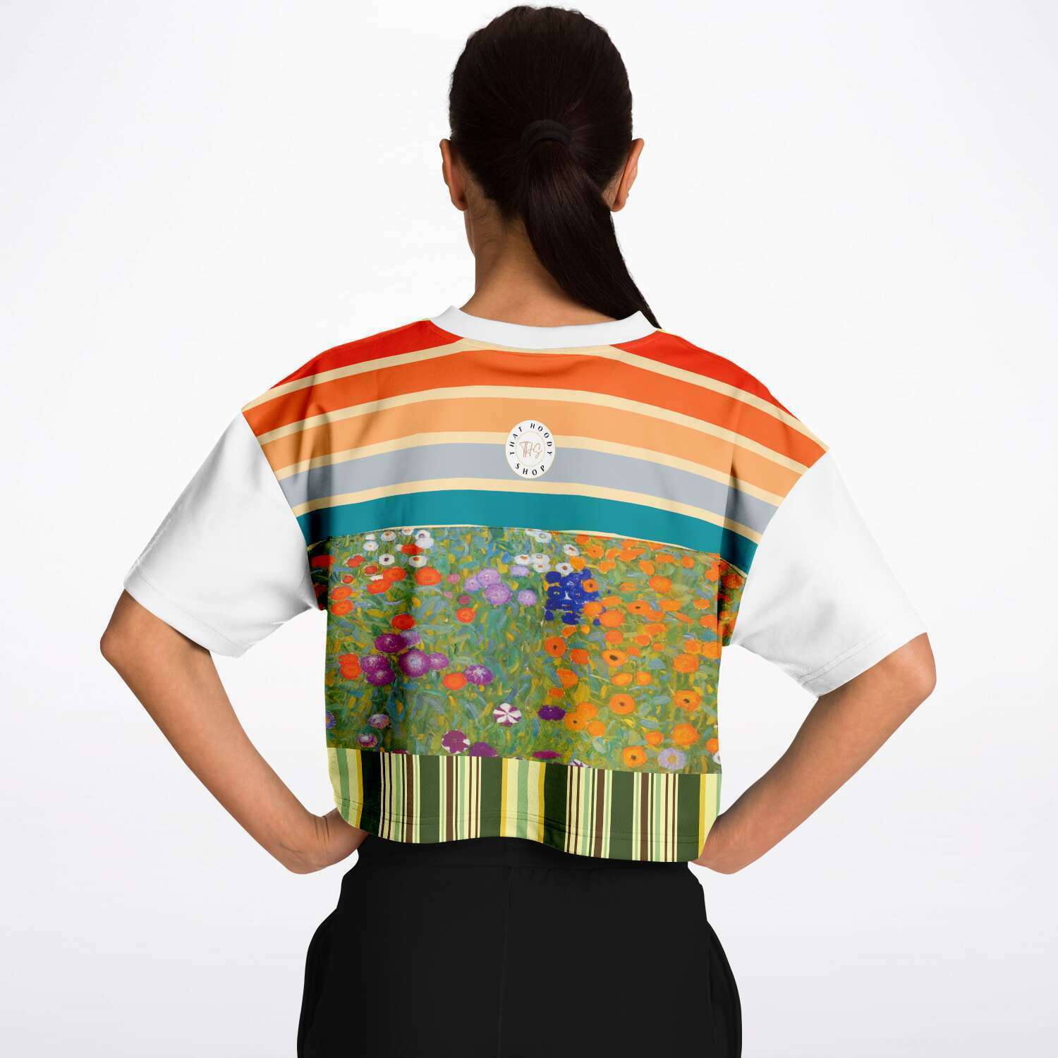 Secret Garden Floral Striped Crop Jersey