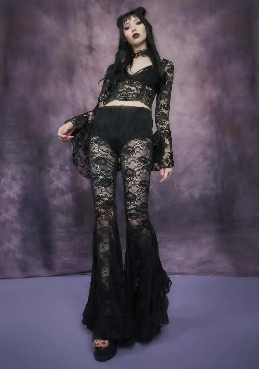 Shadows Of Moonlight Lace Bell Bottoms-