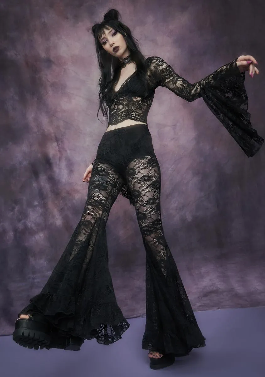 Shadows Of Moonlight Lace Bell Bottoms-