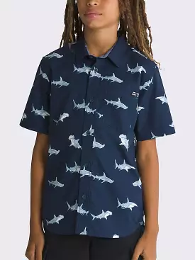 Shark Short Sleeve Buttondown Shirt (Boys 7-14)