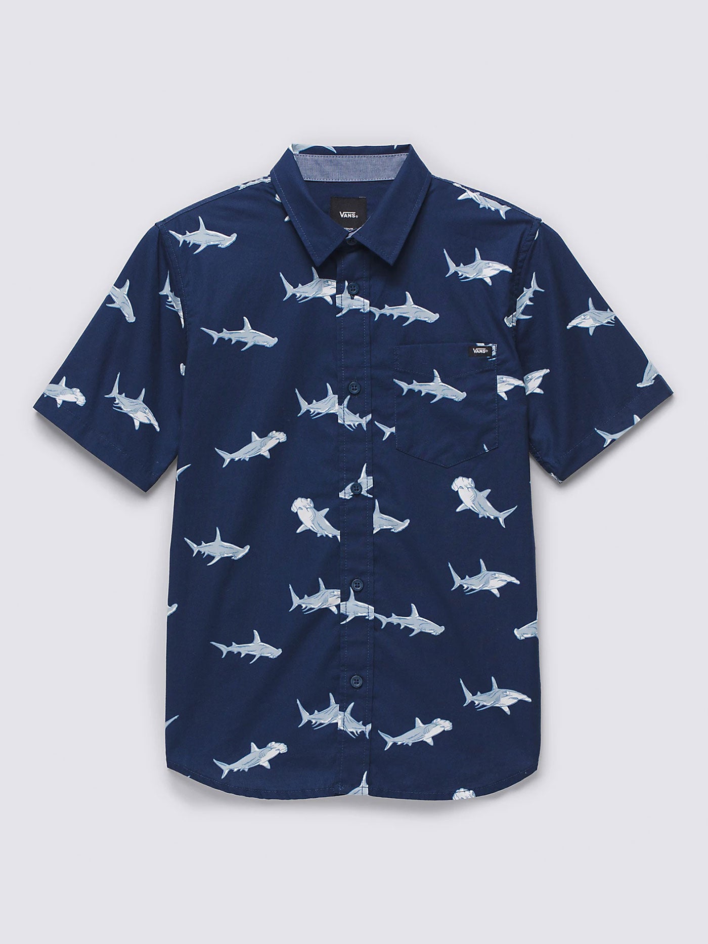 Shark Short Sleeve Buttondown Shirt (Boys 7-14)