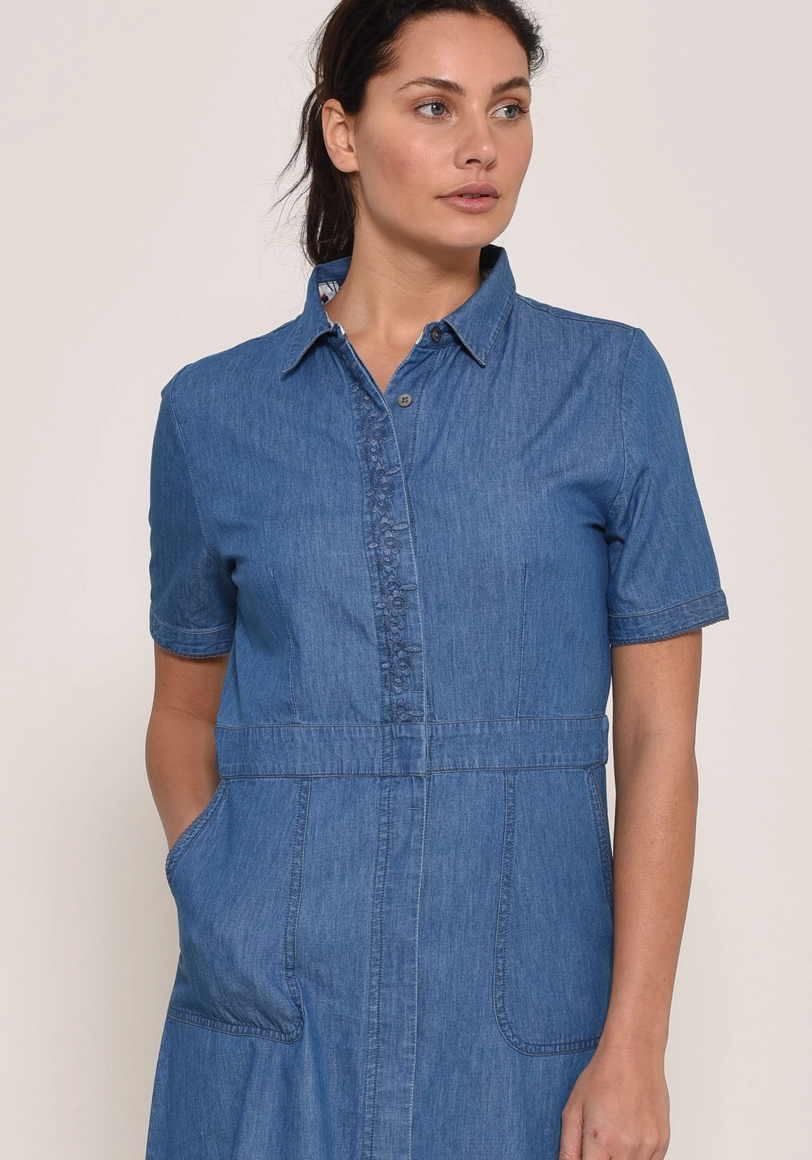 Short Sleeve Denim Dress