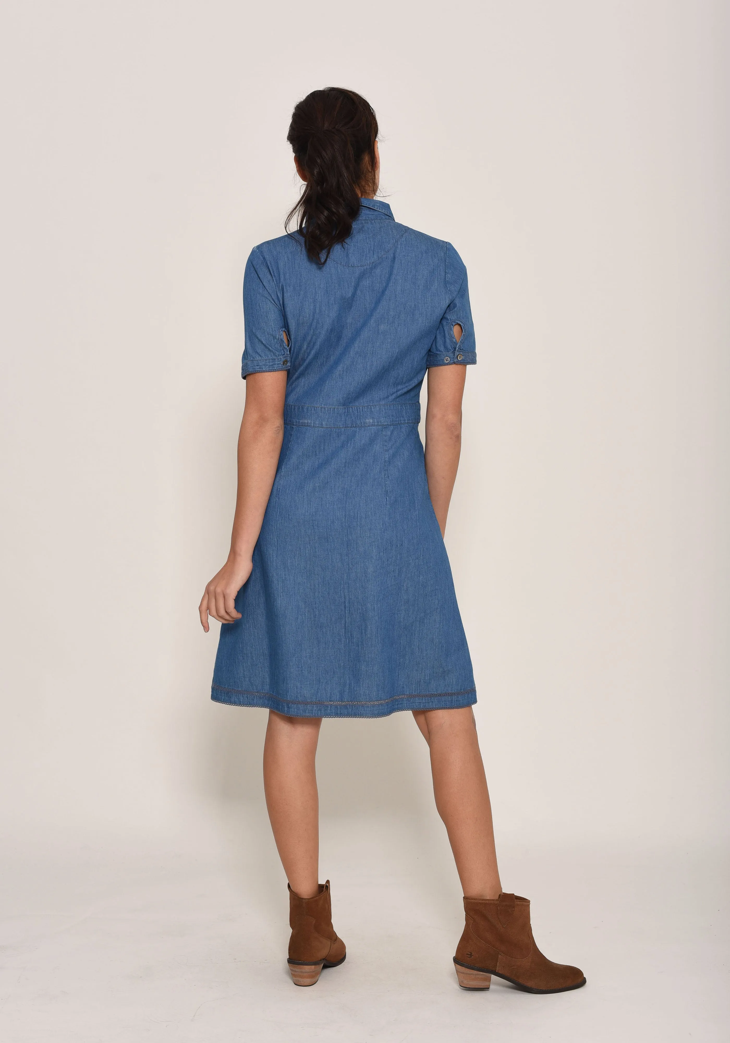 Short Sleeve Denim Dress