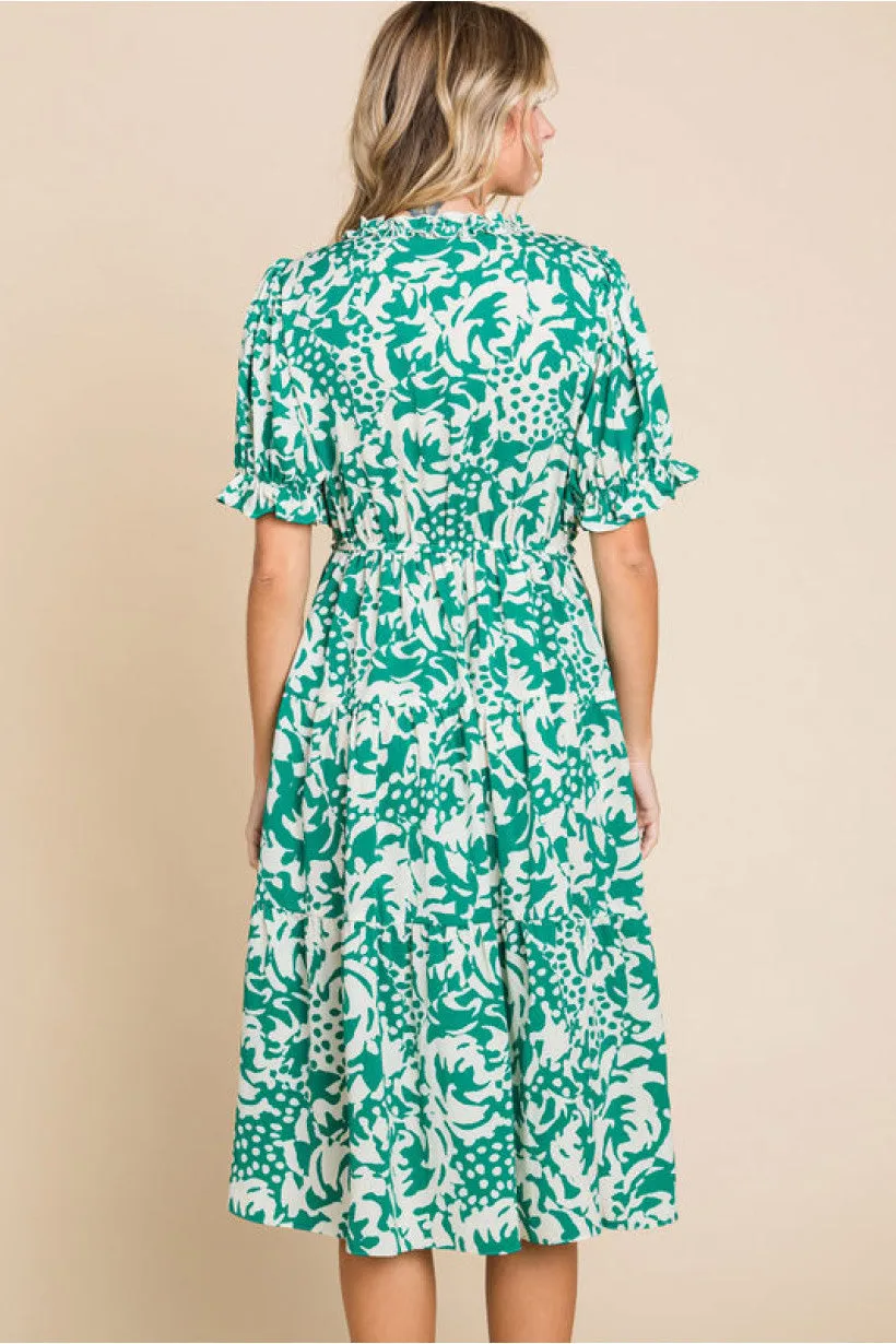 Short Sleeve Print Dress