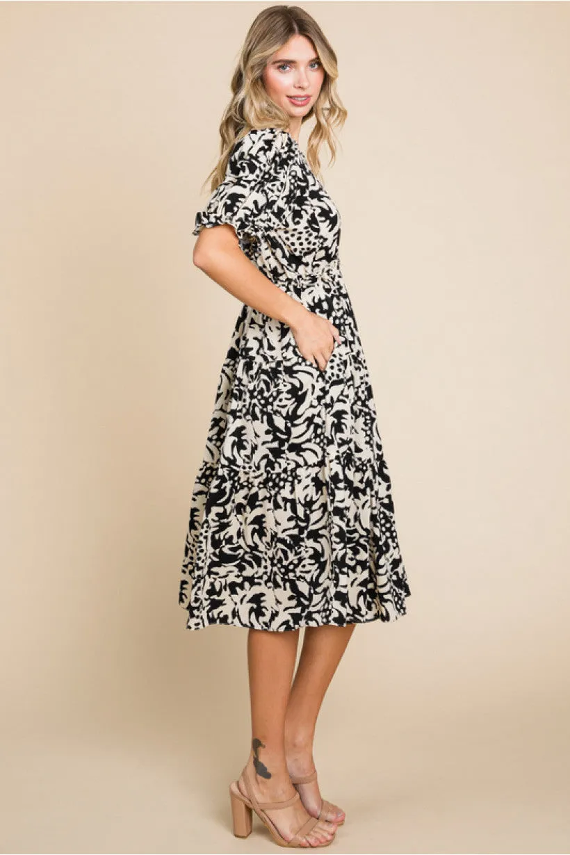 Short Sleeve Print Dress