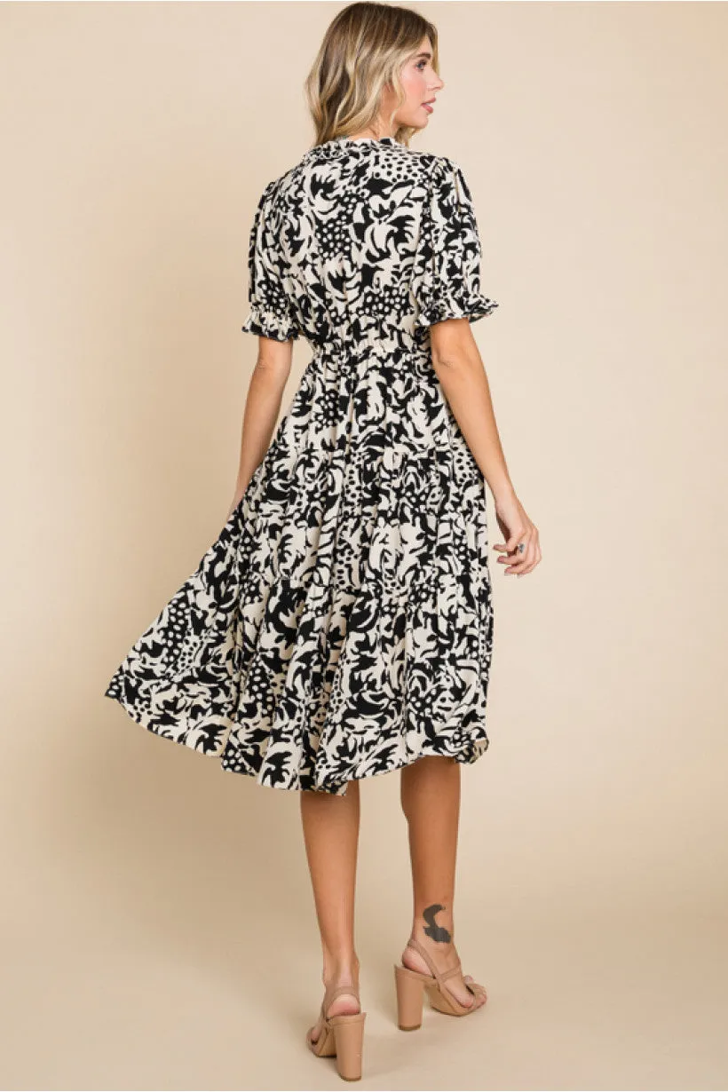 Short Sleeve Print Dress