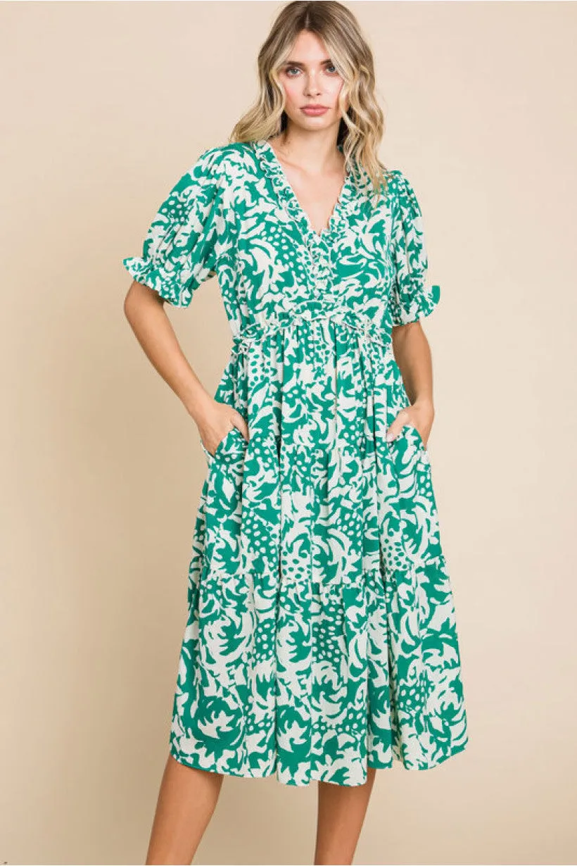 Short Sleeve Print Dress